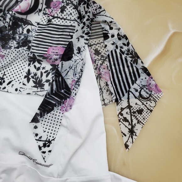 Denise Cronwall Racer Back Print Collage Layer Look Tennis Dress - Picture 15 of 15